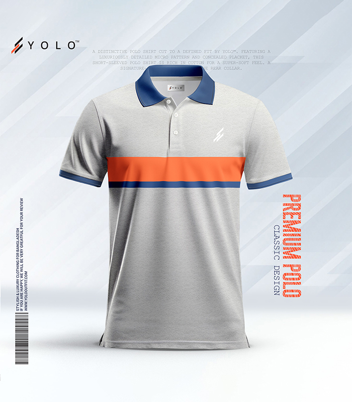 Light Gray Polo Shirt - Welcome To Yolo Outfit